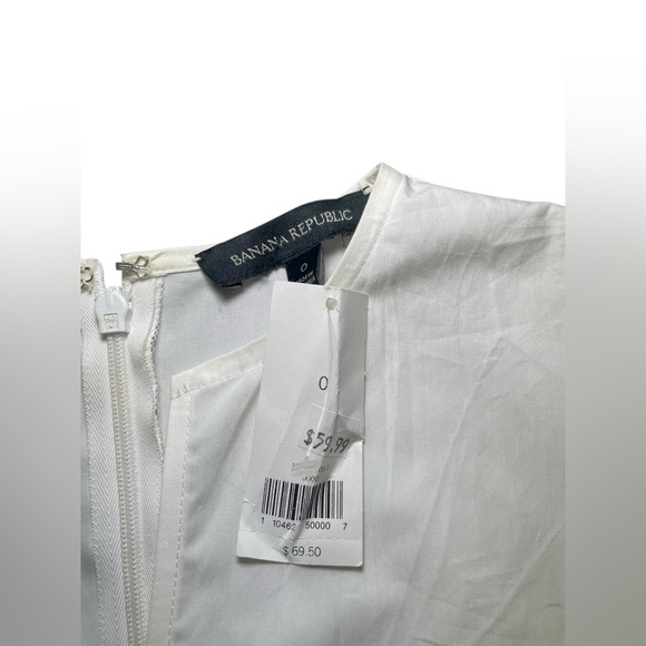 Banana Republic New NWT White Cotton Cummerbund Tank Size 0 - Picture 7 of 7